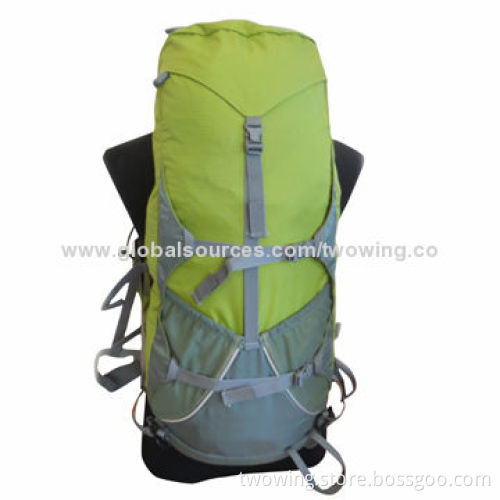 Hiking backpack with functional hip belt and breathable back system, 210D Nylon Ripstop fabric